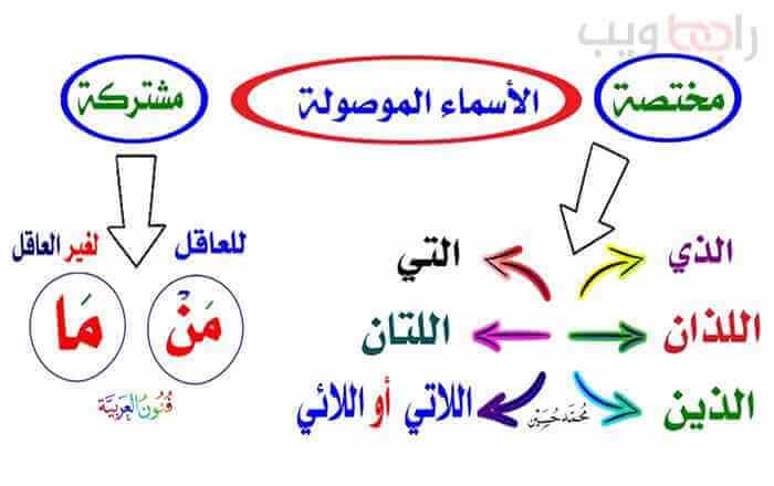 الموصولة كلها الأسماء الأسماء المعربة